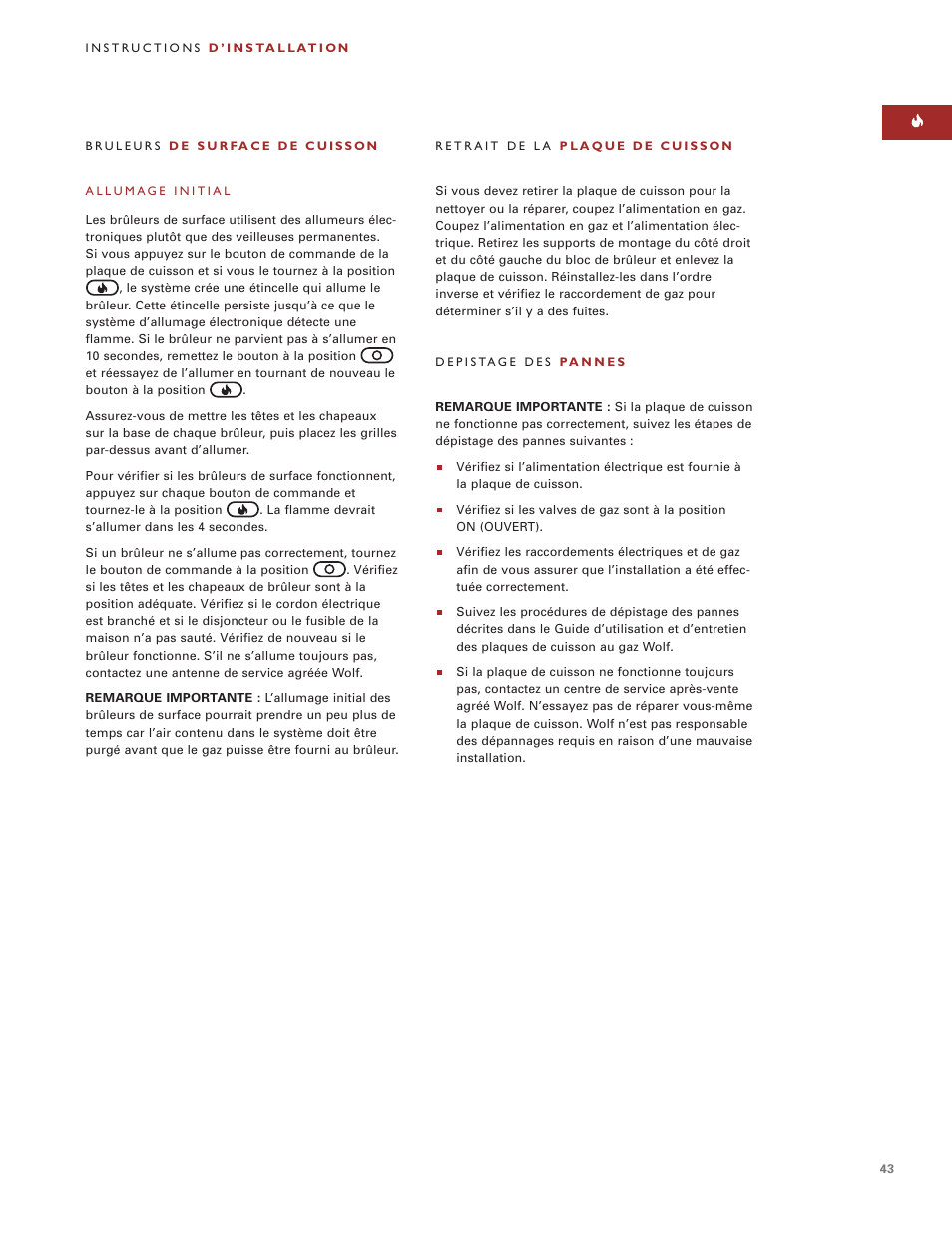 Wolf ICBCT15G User Manual | Page 43 / 74