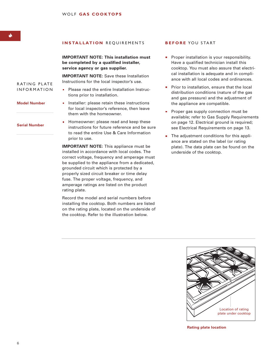 Wolf ICBCT15G User Manual | Page 6 / 74