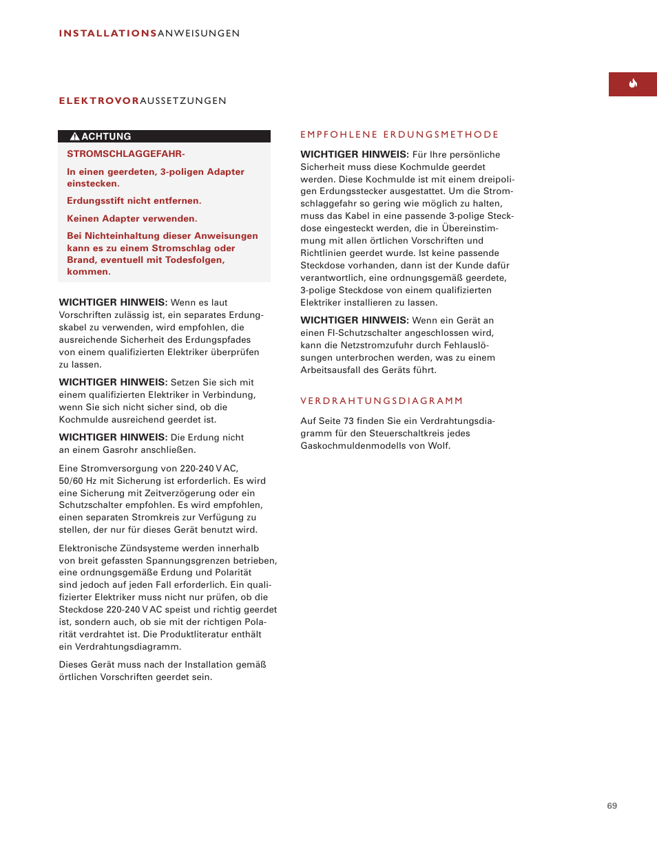 Wolf ICBCT15G User Manual | Page 69 / 74