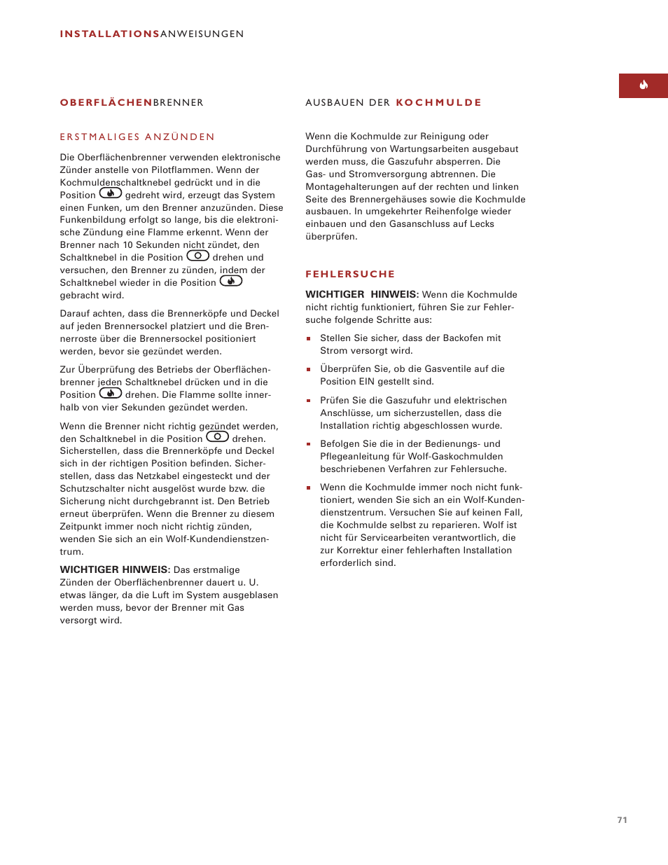 Wolf ICBCT15G User Manual | Page 71 / 74