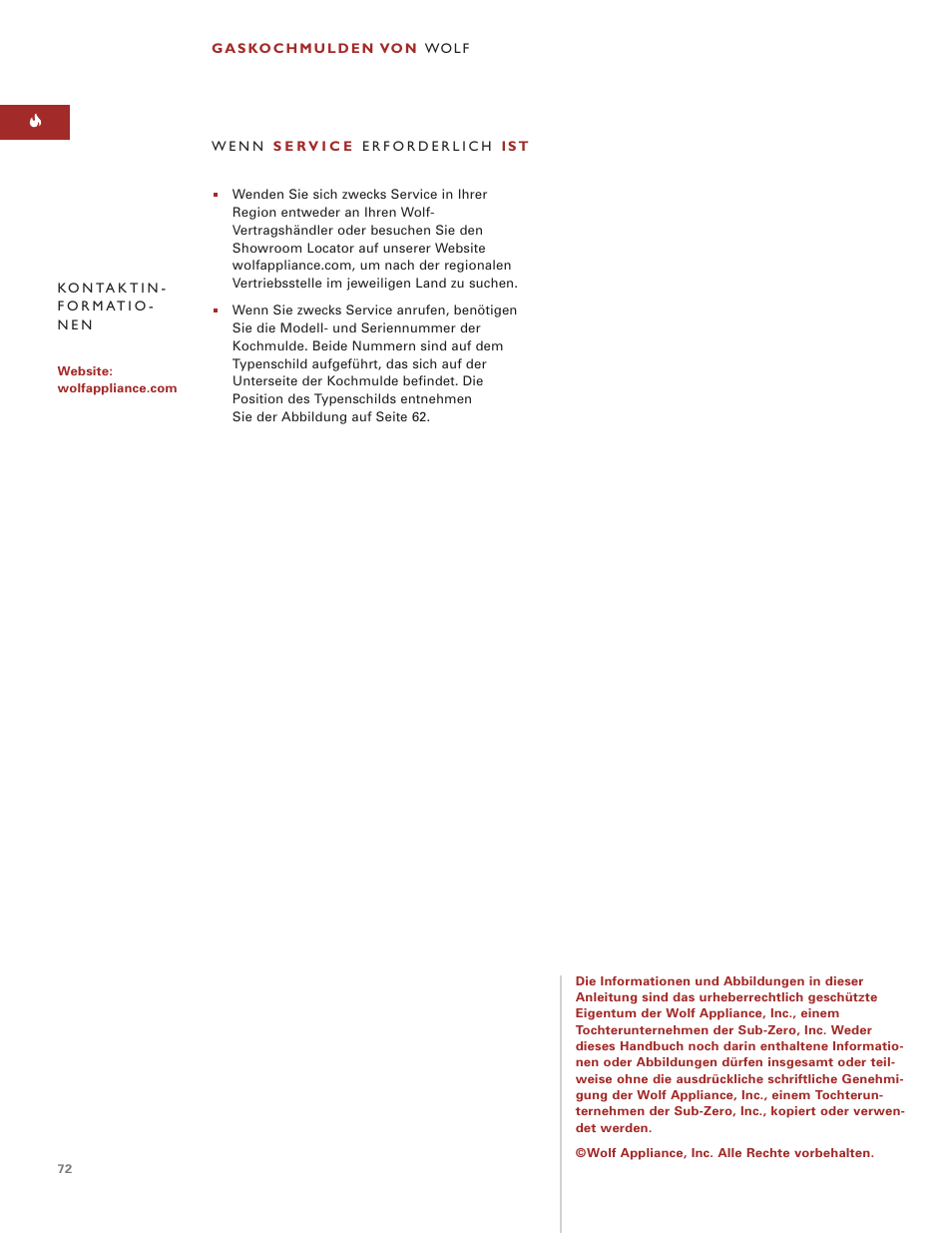 Wolf ICBCT15G User Manual | Page 72 / 74