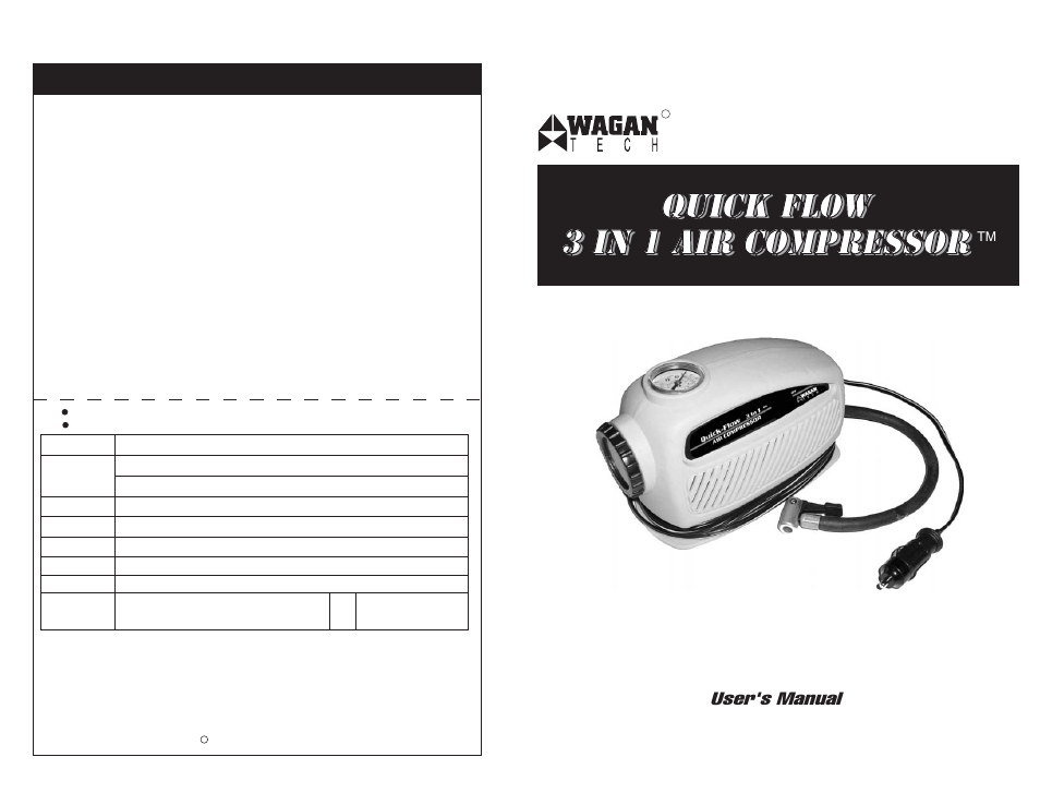 Wagan 2014 User Manual | 2 pages