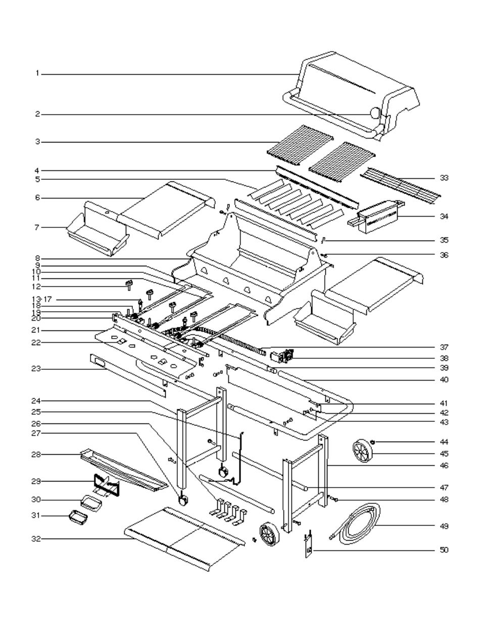 Exploded views for summit 425 ng | weber Gas Burner User Manual | Page 18 / 32