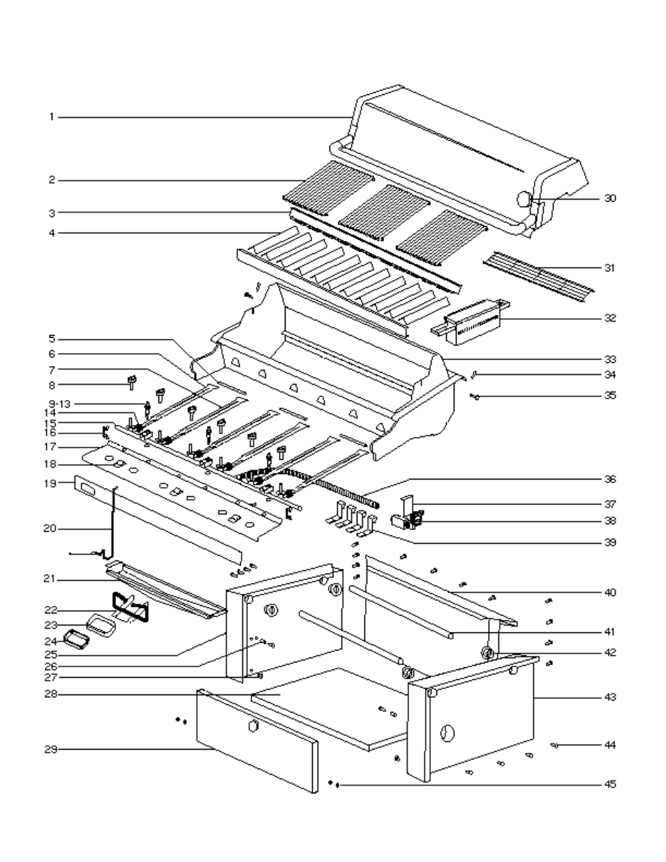 Exploded views for summit 675 ng | weber Gas Burner User Manual | Page 28 / 32