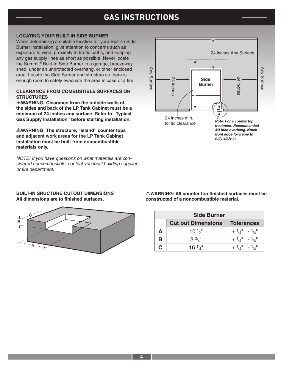 Gas instructions | weber 42377 User Manual | Page 4 / 10