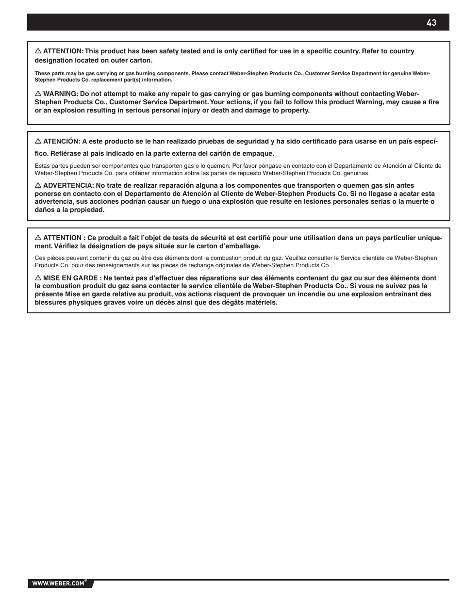 weber 89796 User Manual | Page 43 / 44