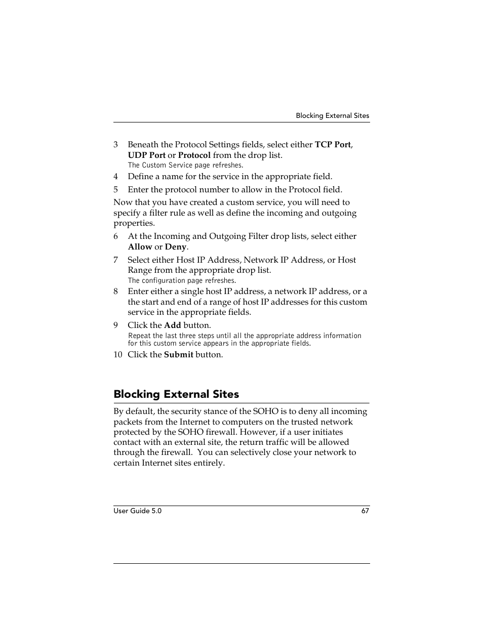 Blocking external sites | WatchGuard Technologies SOHO User Manual | Page 67 / 118