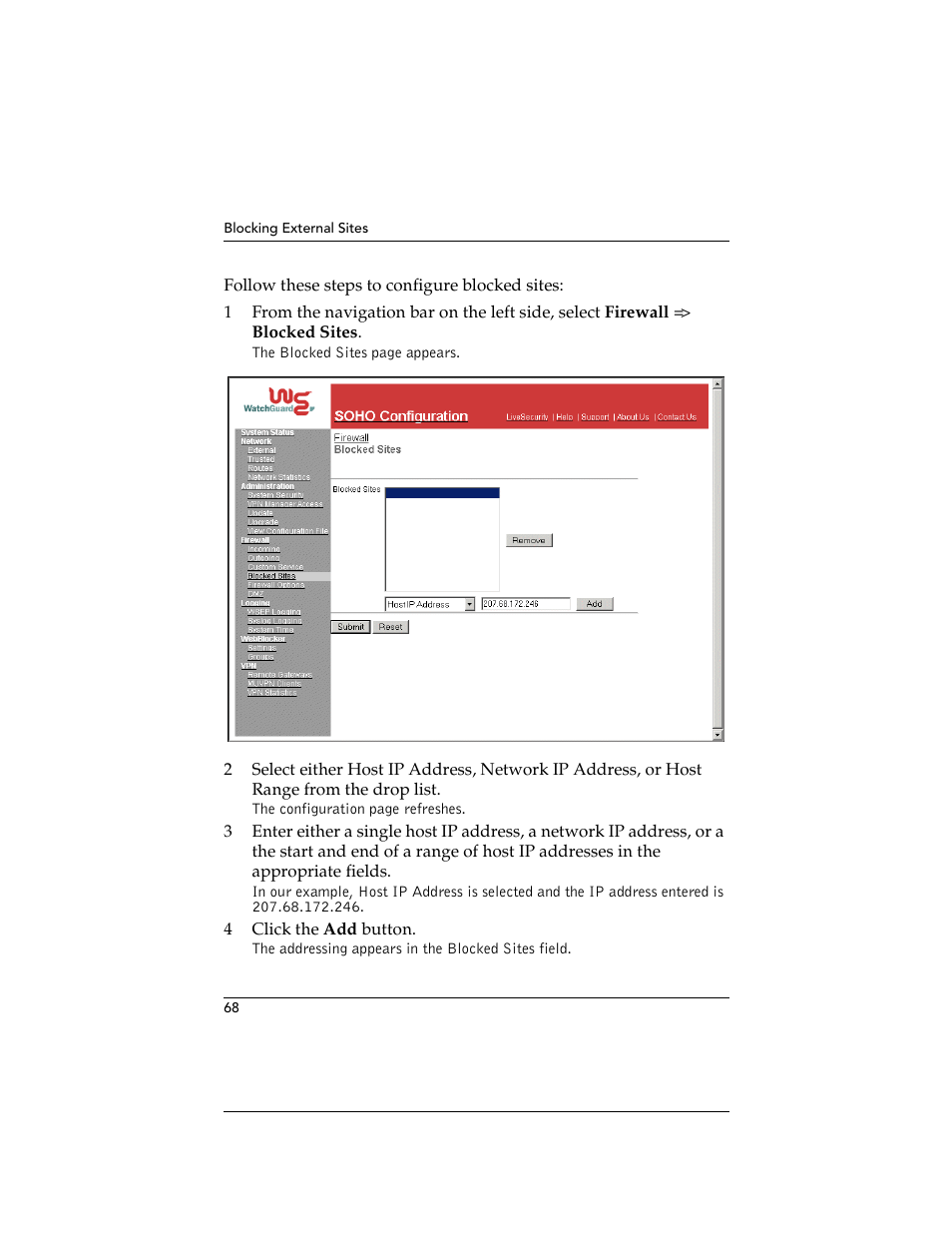 WatchGuard Technologies SOHO User Manual | Page 68 / 118