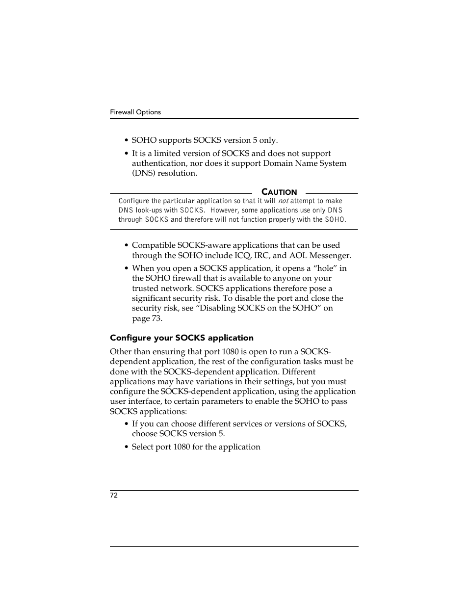 Configure your socks application | WatchGuard Technologies SOHO User Manual | Page 72 / 118