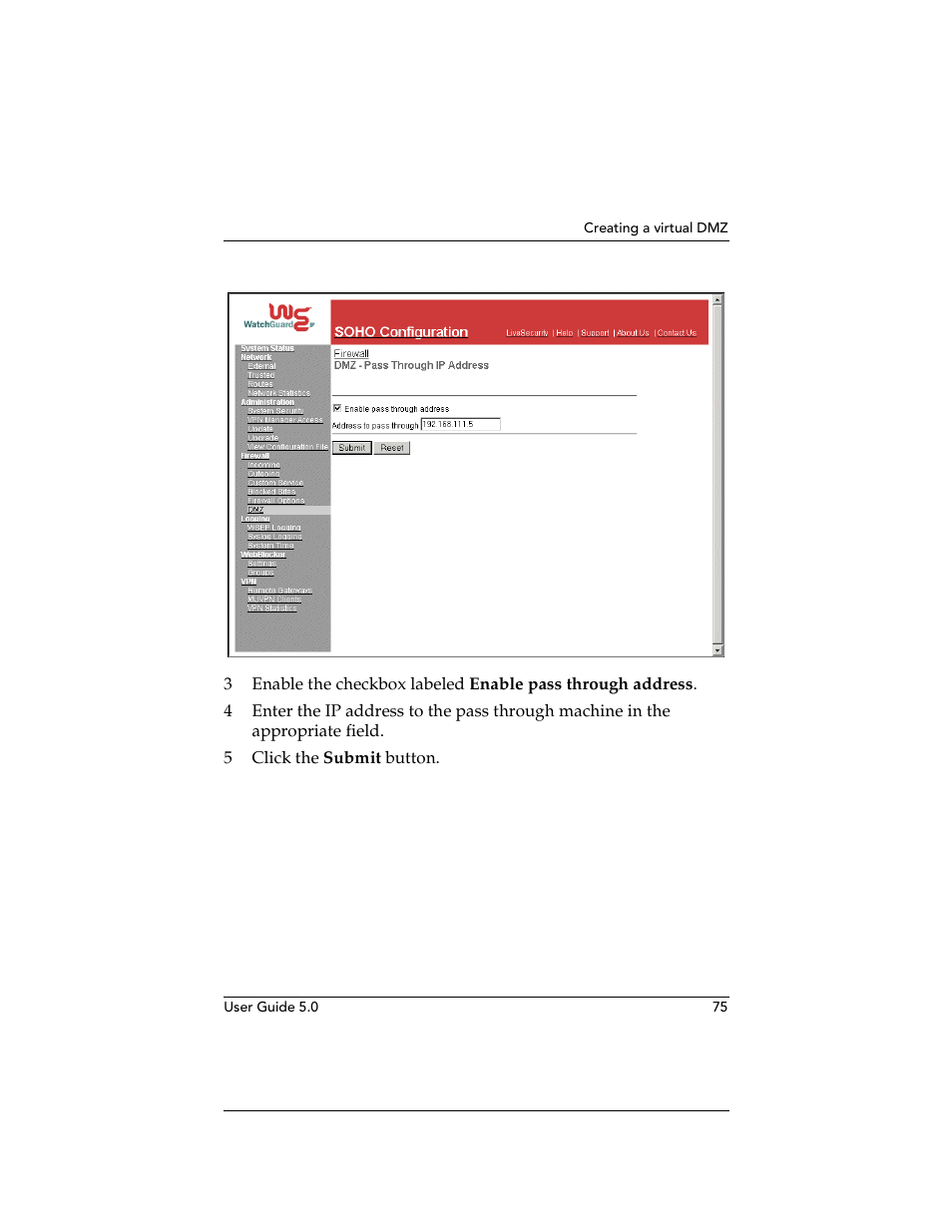 WatchGuard Technologies SOHO User Manual | Page 75 / 118