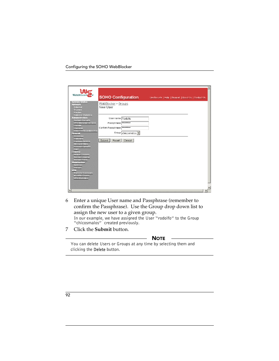 WatchGuard Technologies SOHO User Manual | Page 92 / 118