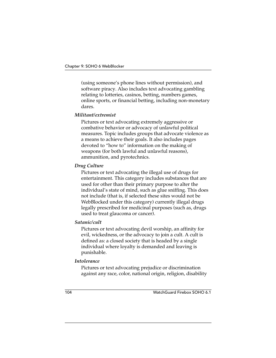 WatchGuard Technologies WatchGuard Firebox SOHO 6 User Manual | Page 122 / 140