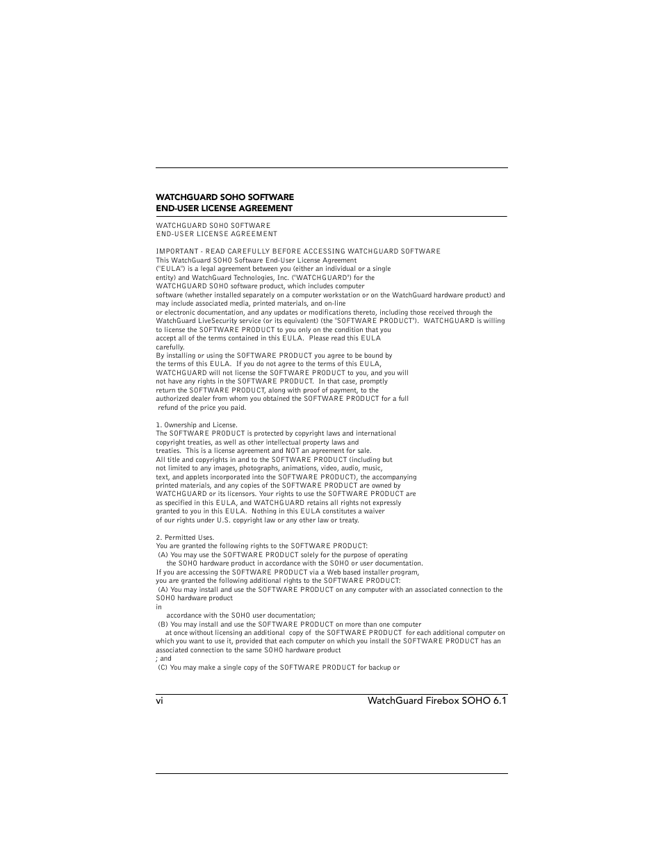 Vi watchguard firebox soho 6.1 | WatchGuard Technologies WatchGuard Firebox SOHO 6 User Manual | Page 6 / 140