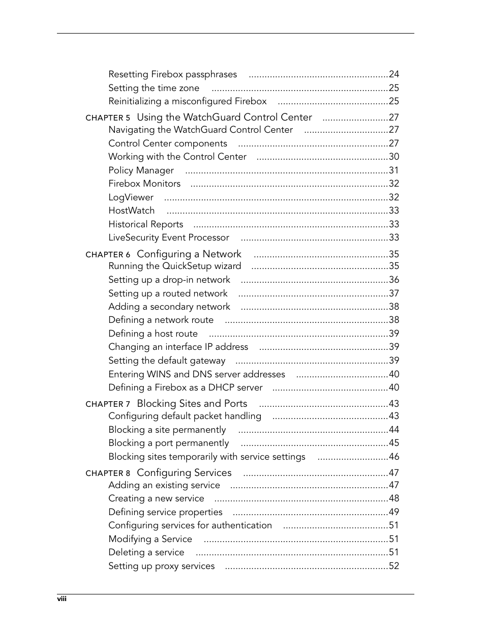 WatchGuard Technologies FireboxTM System 4.6 User Manual | Page 8 / 170