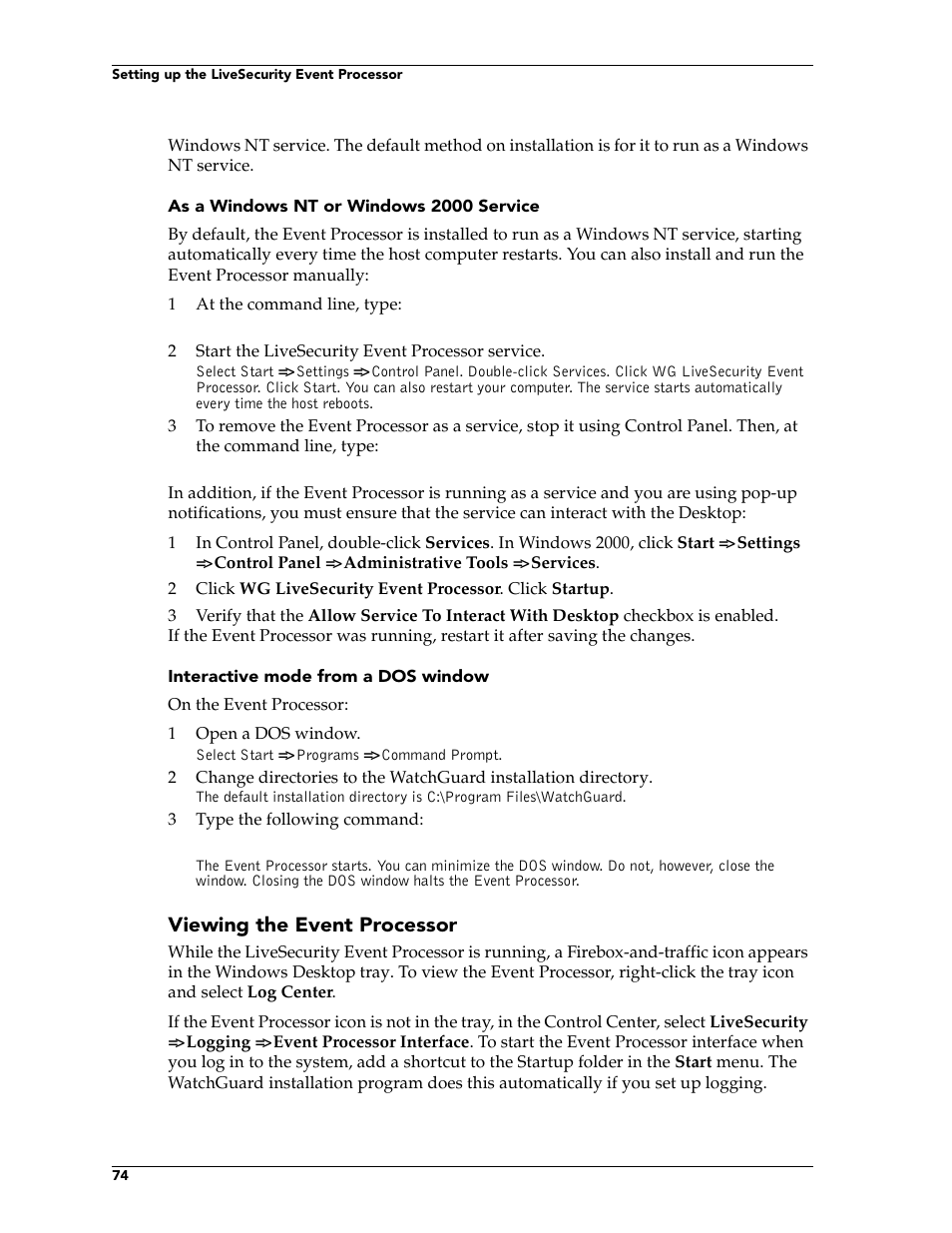 Viewing the event processor | WatchGuard Technologies FireboxTM System 4.6 User Manual | Page 84 / 170