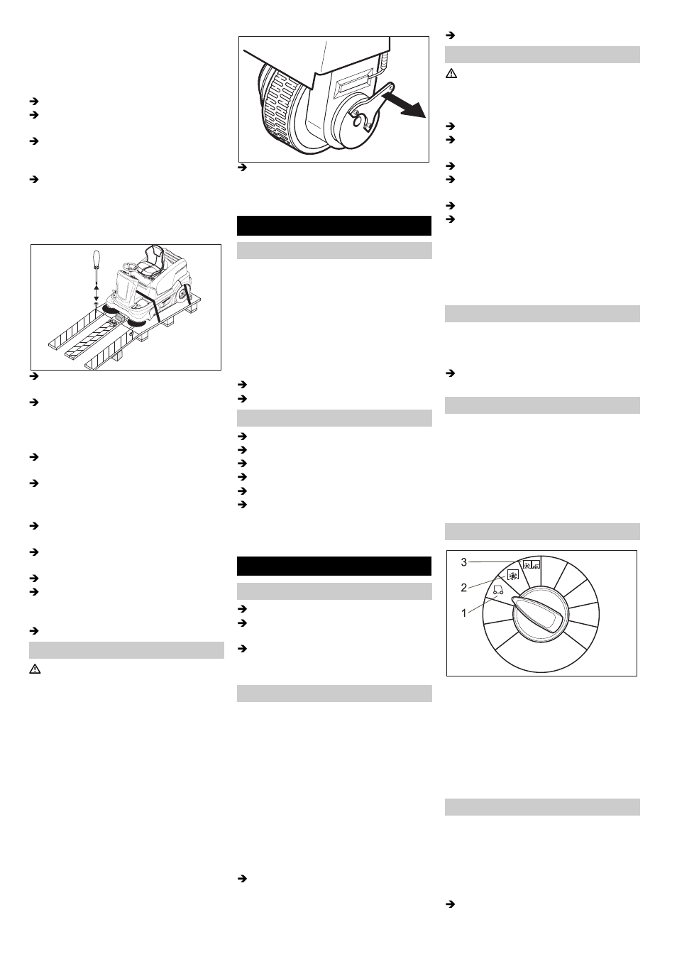 Start up, Operation | Windsor Sweeper RRB 360 User Manual | Page 11 / 60