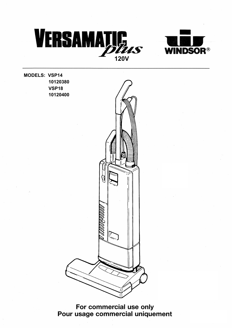Windsor Versamatic Plus 10120380 User Manual | 22 pages