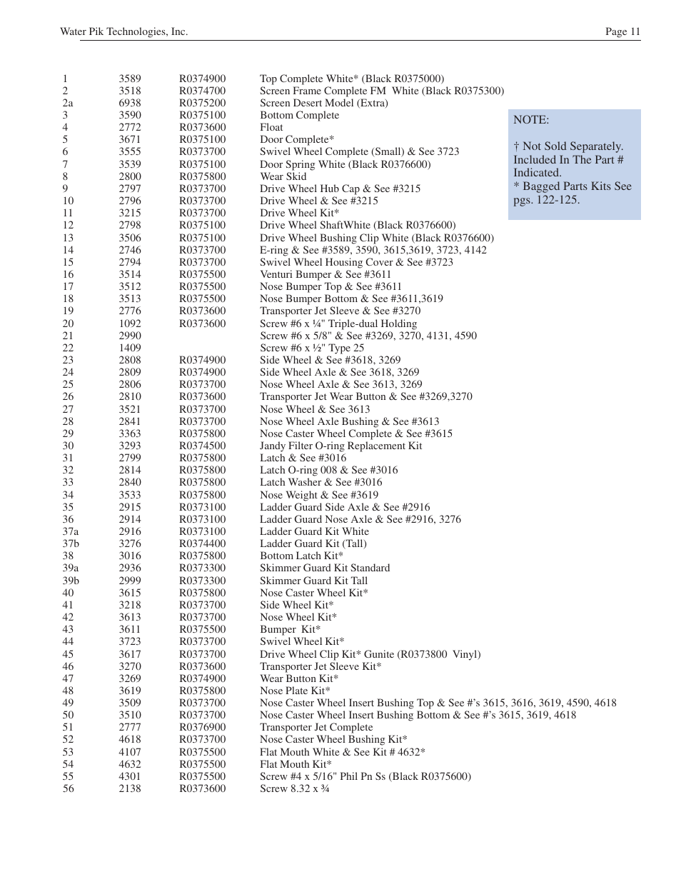 Waterpik Technologies JANDY RAY-VAC H0555100 User Manual | Page 13 / 16