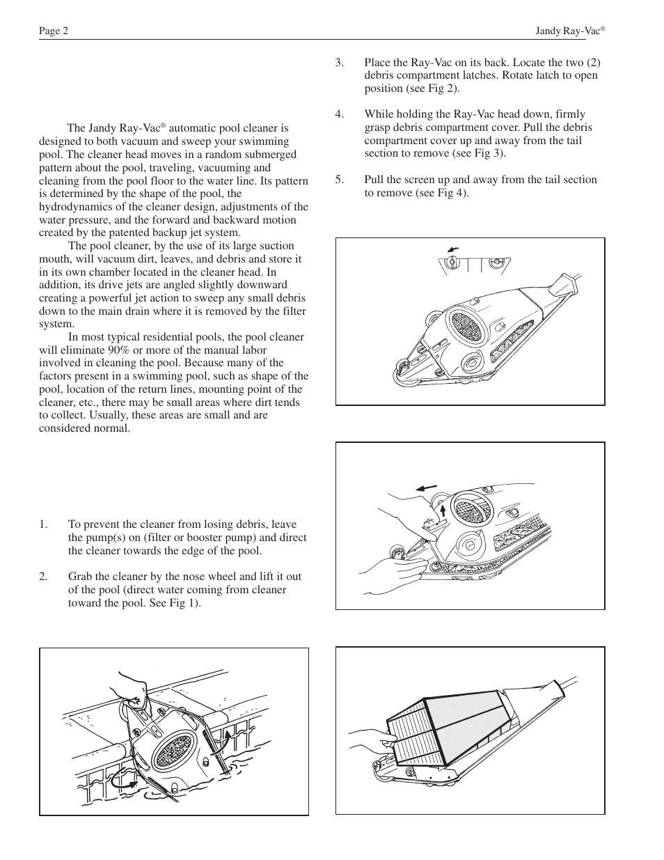 Waterpik Technologies JANDY RAY-VAC H0555100 User Manual | Page 4 / 16