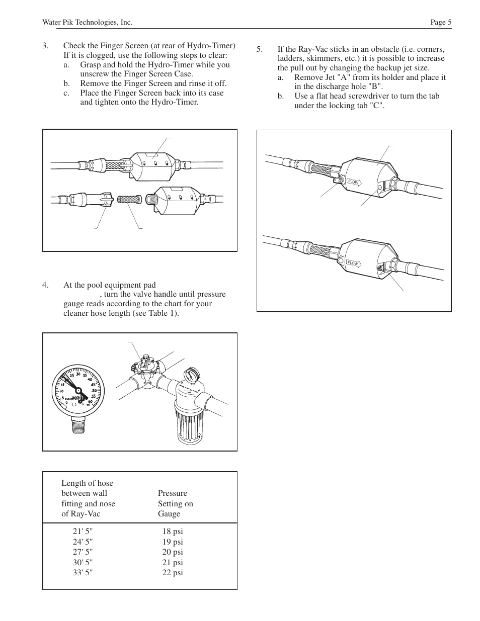 Waterpik Technologies JANDY RAY-VAC H0555100 User Manual | Page 7 / 16