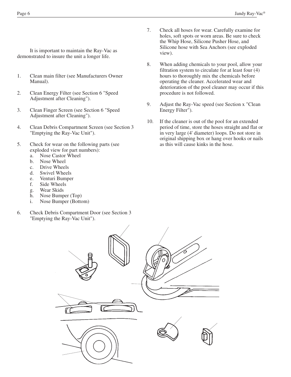 Waterpik Technologies JANDY RAY-VAC H0555100 User Manual | Page 8 / 16
