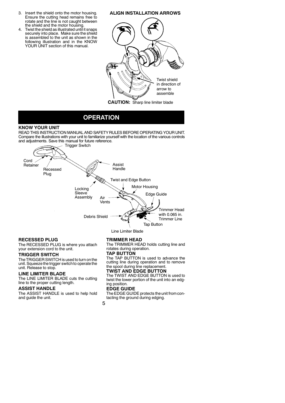 Operation | Weed Eater 545167695 User Manual | Page 5 / 10