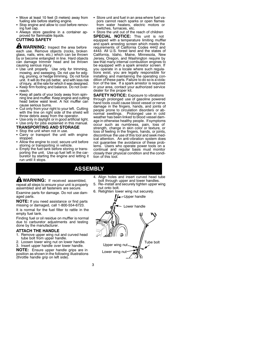 Assembly | Weed Eater 530088156 User Manual | Page 3 / 10