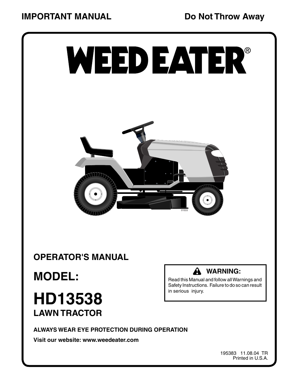 Weed Eater 195383 User Manual | 30 pages