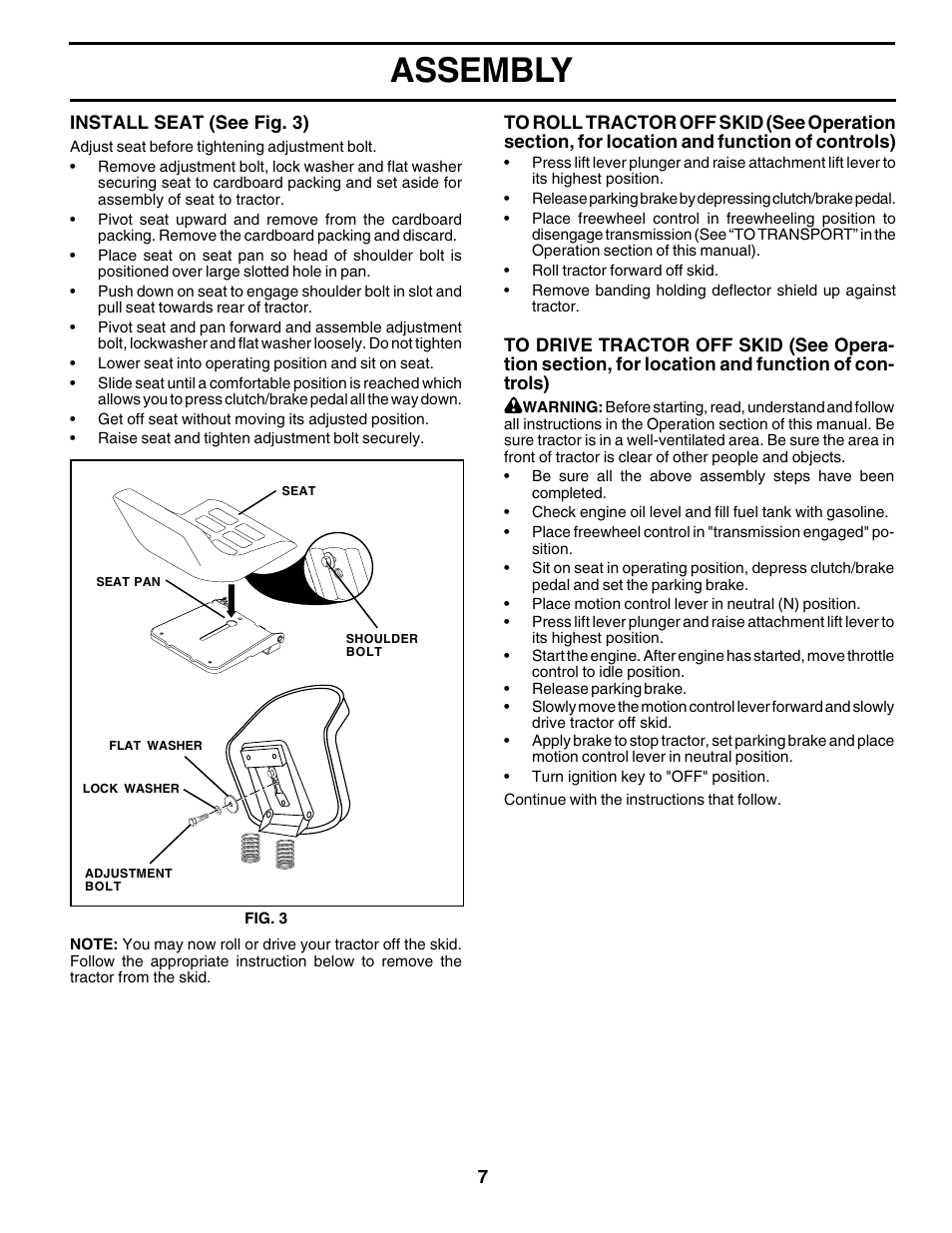 Assembly | Weed Eater S165H42D User Manual | Page 7 / 44