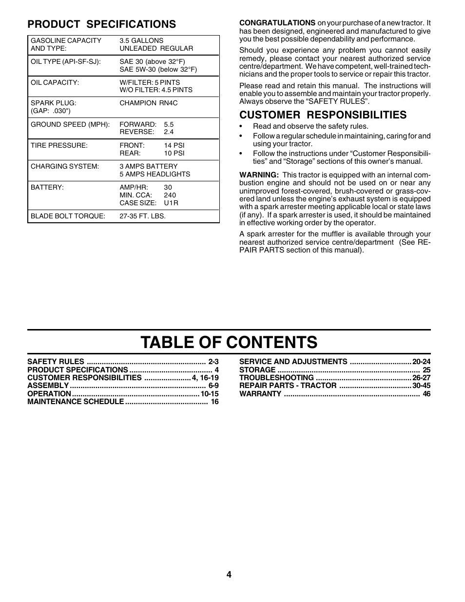 Weed Eater 178387 User Manual | Page 4 / 48