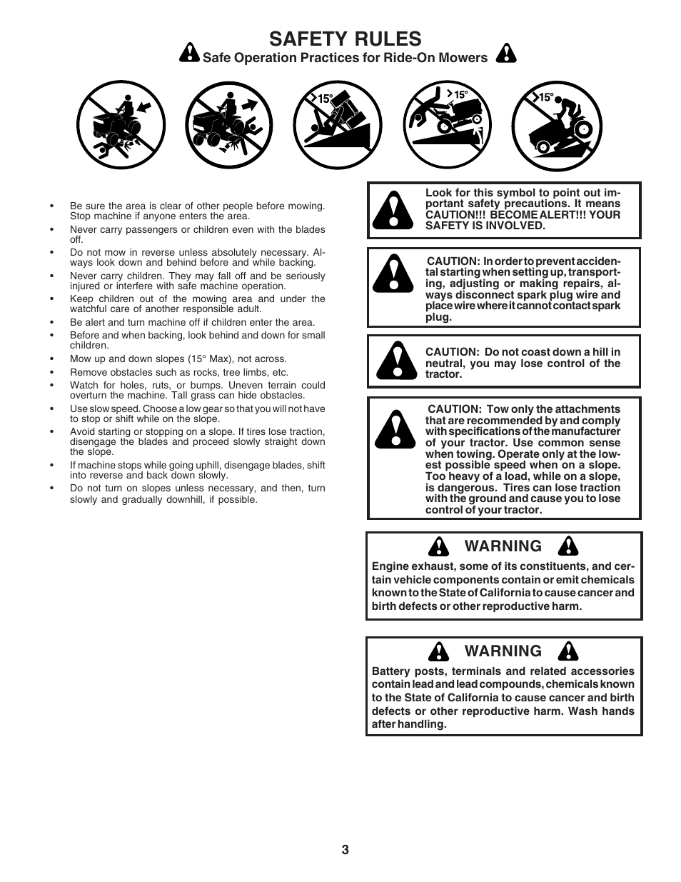 Safety rules, Warning | Weed Eater 182983 User Manual | Page 3 / 48