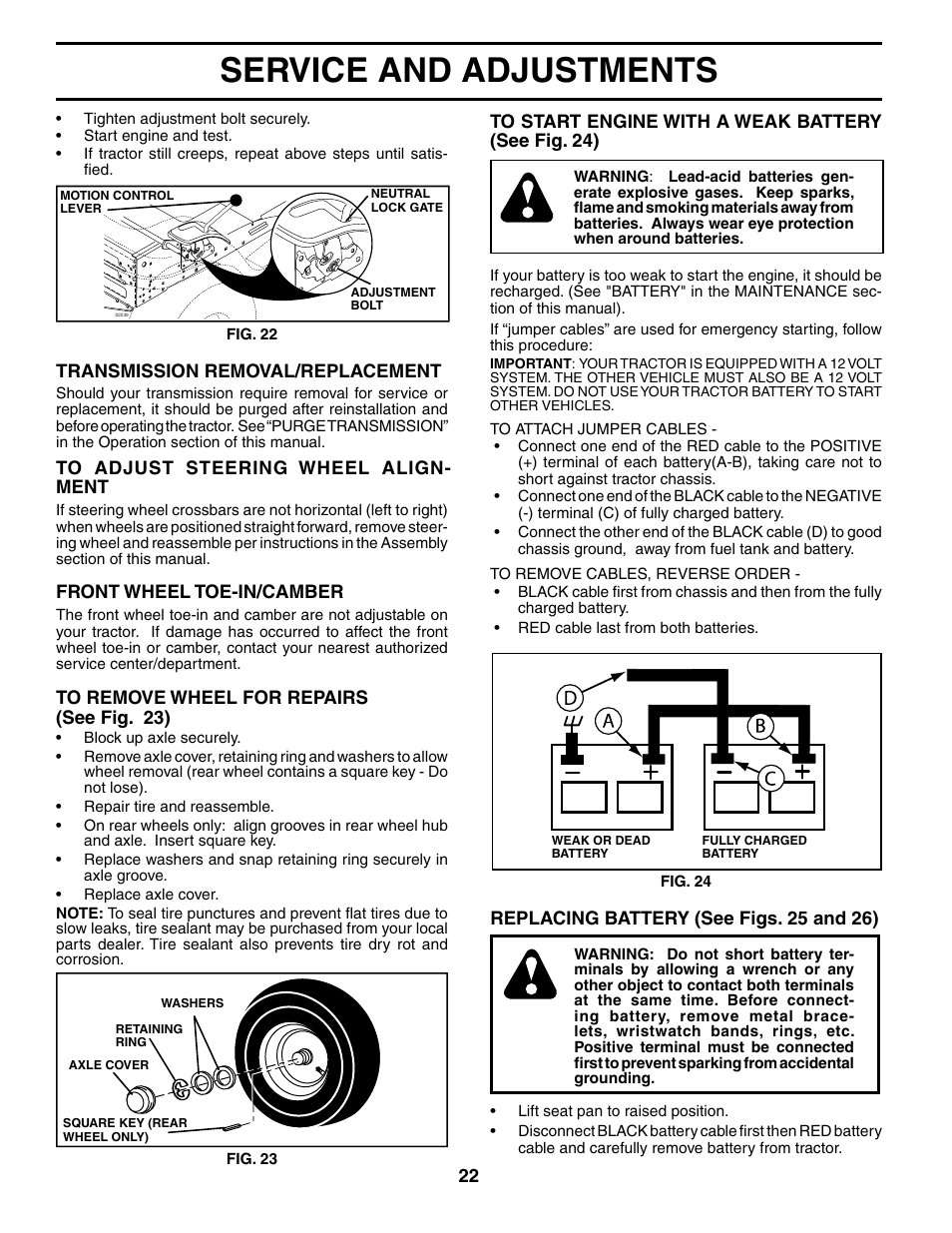 Service and adjustments | Weed Eater WET17H42STA User Manual | Page 22 / 44