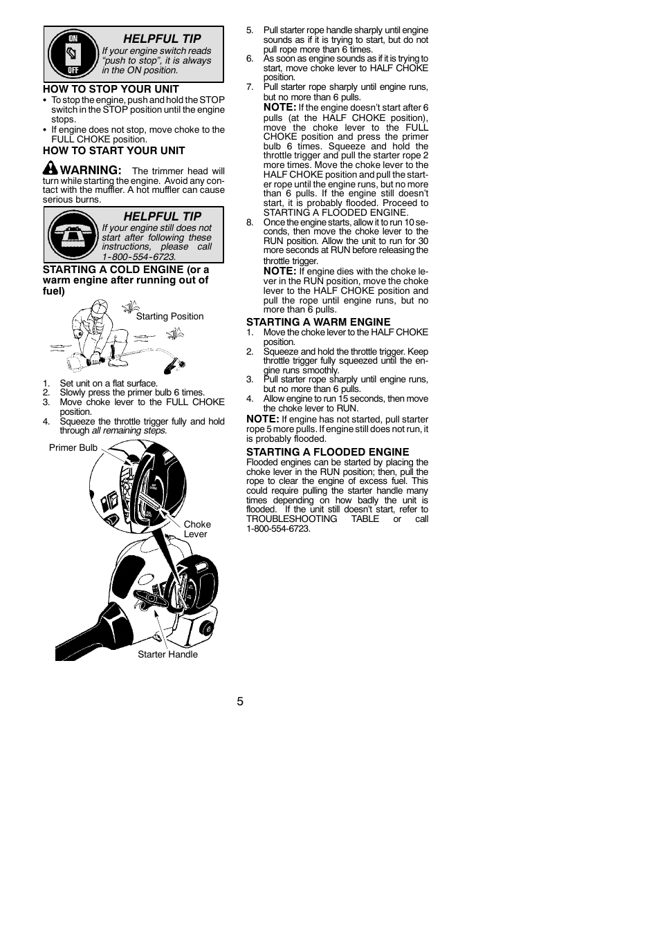 5helpful tip, Warning, Helpful tip | Weed Eater 530163883 User Manual | Page 5 / 12