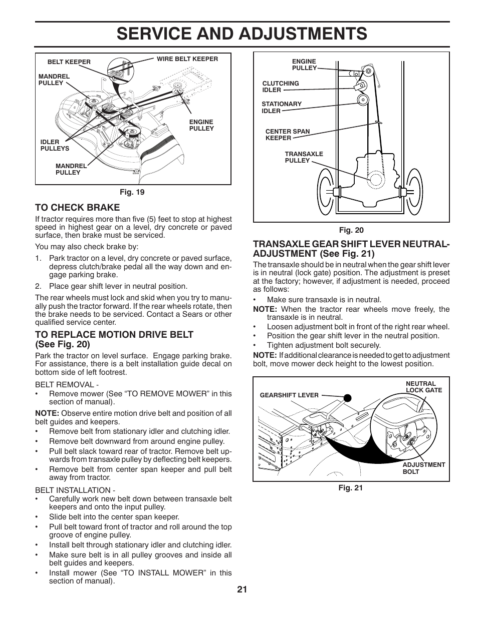 Service and adjustments | Weed Eater 435073 User Manual | Page 21 / 30