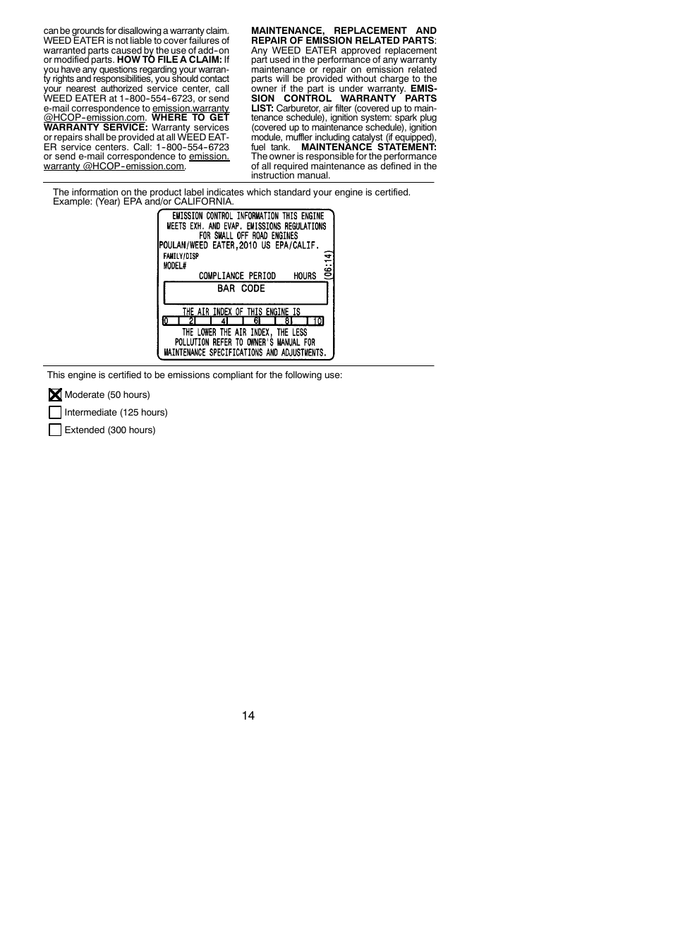 Weed Eater 952711929 User Manual | Page 14 / 14