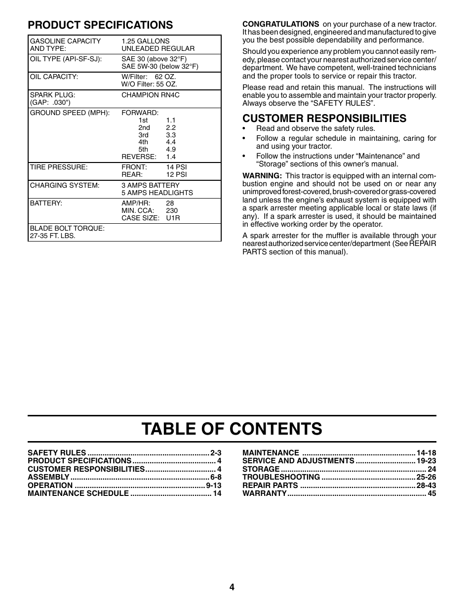 Weed Eater 187637 User Manual | Page 4 / 48