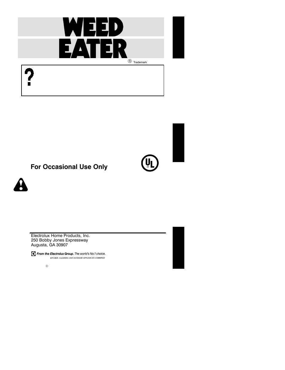 Weed Eater TWIST-N-EDGE TE 400 LE User Manual | 12 pages