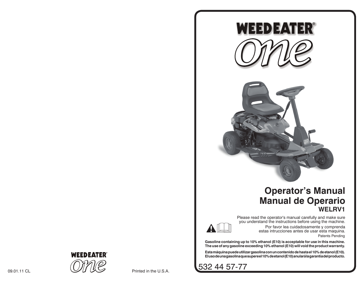 Weed Eater WELRV1 User Manual | 26 pages