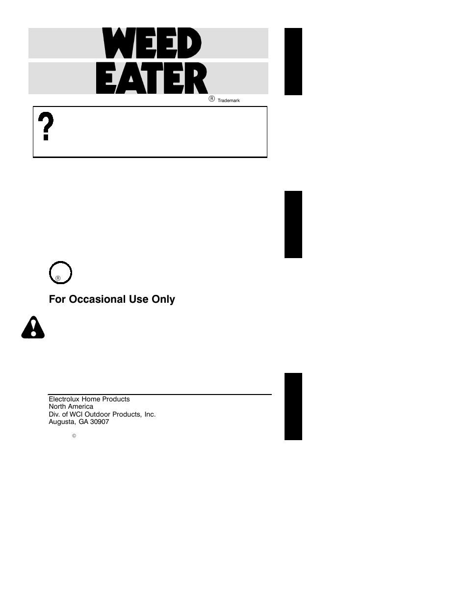 Weed Eater 530086281 User Manual | 7 pages