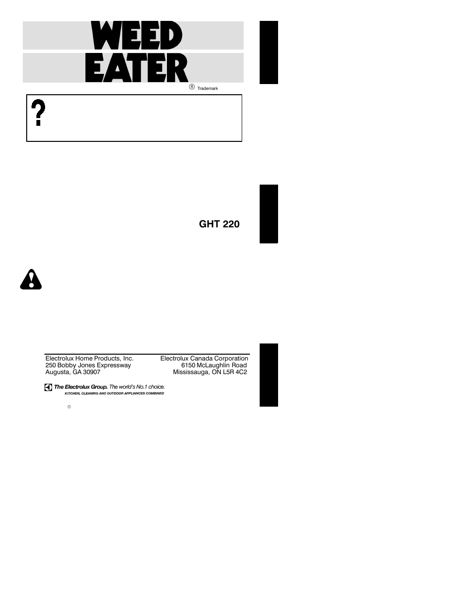 Weed Eater 530163751 User Manual | 10 pages