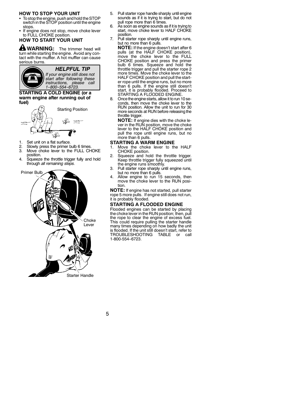 Warning, Helpful tip | Weed Eater 545137271 User Manual | Page 5 / 12