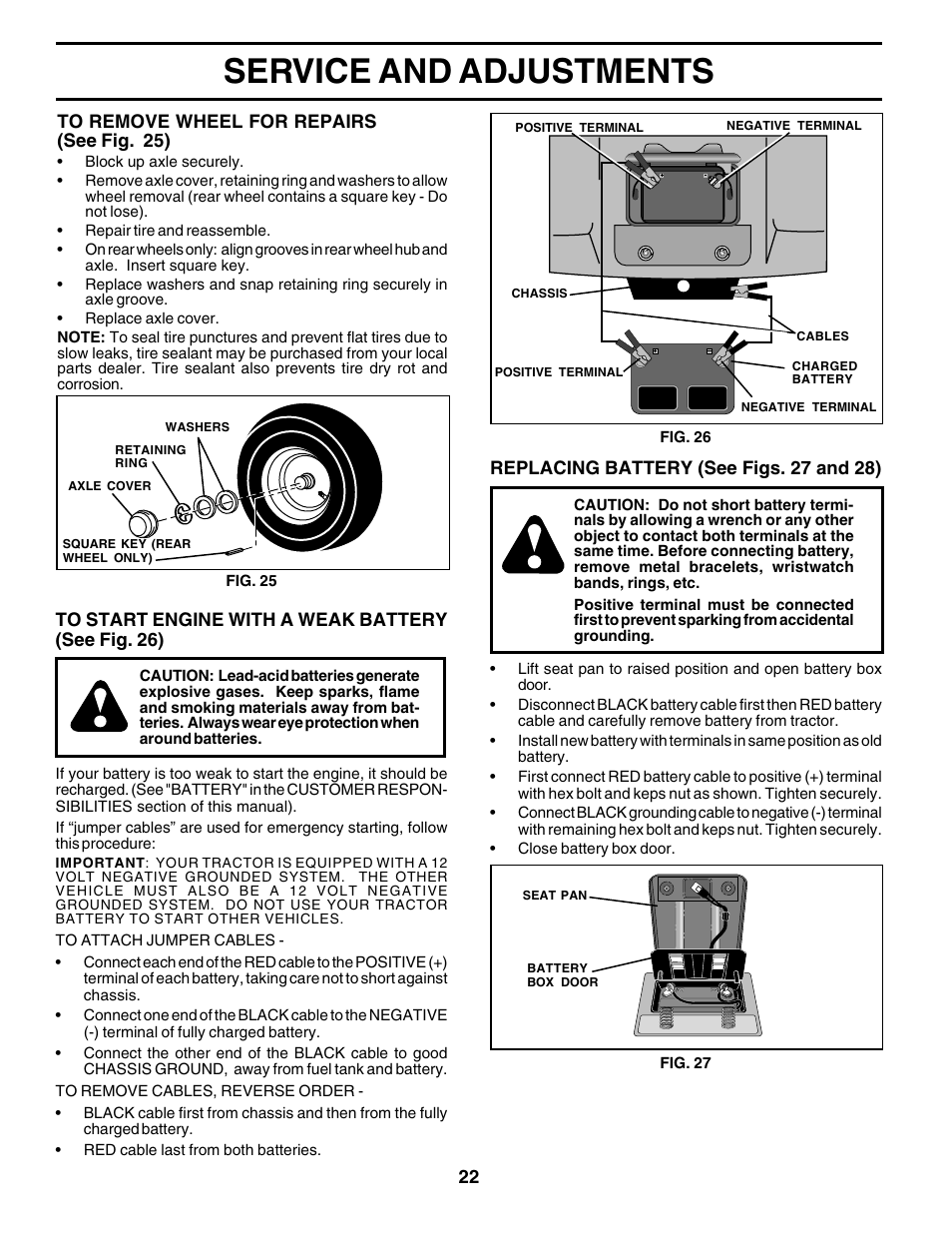 Service and adjustments | Weed Eater 178704 User Manual | Page 22 / 44
