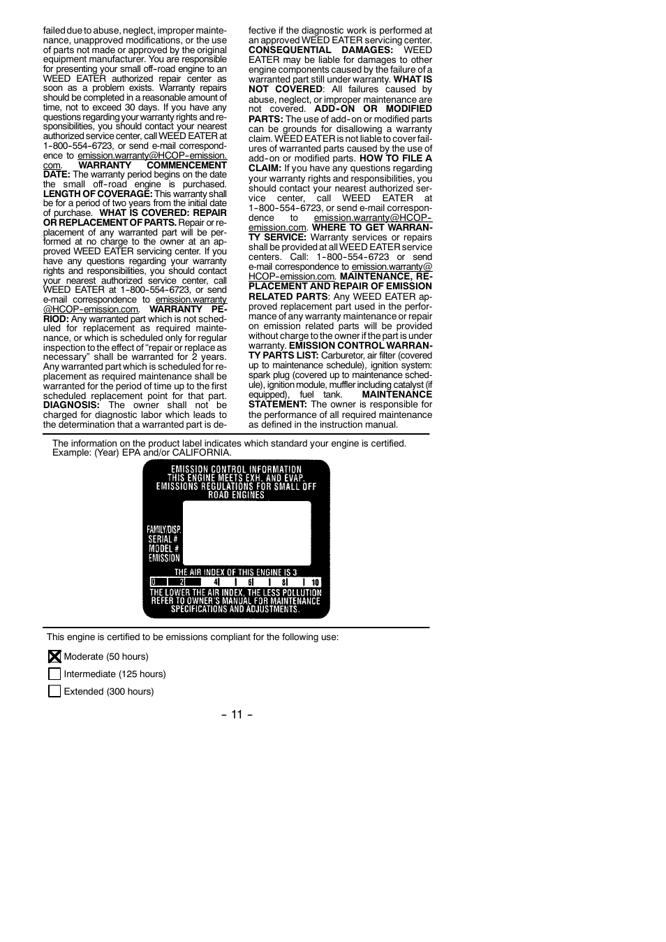Weed Eater FB25 User Manual | Page 11 / 11
