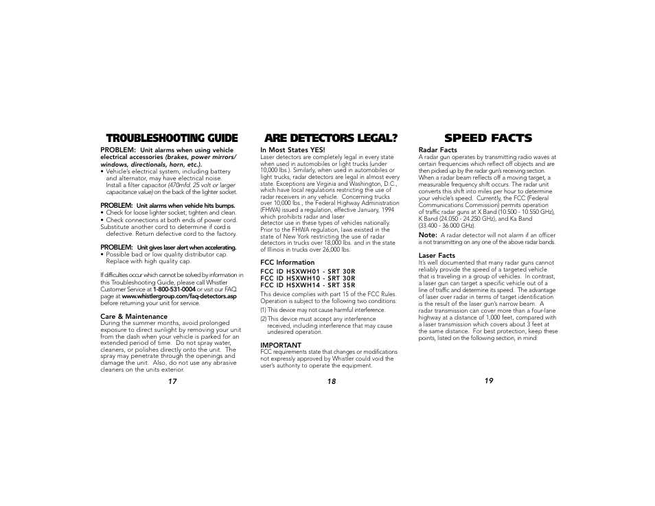 Whistler SRT-30R User Manual | Page 7 / 9