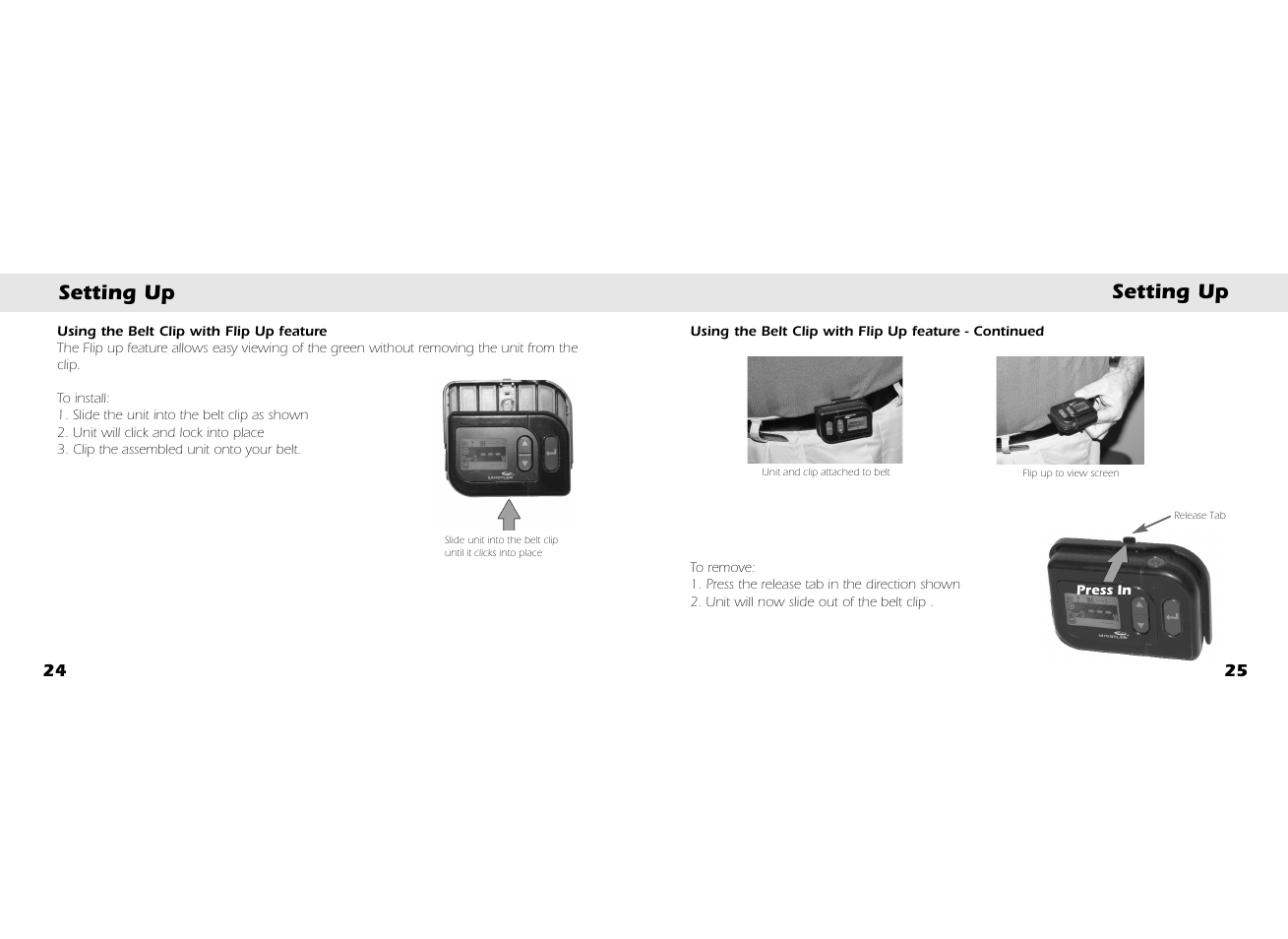 Setting up | Whistler GOLF GPS GLF-125 User Manual | Page 14 / 22