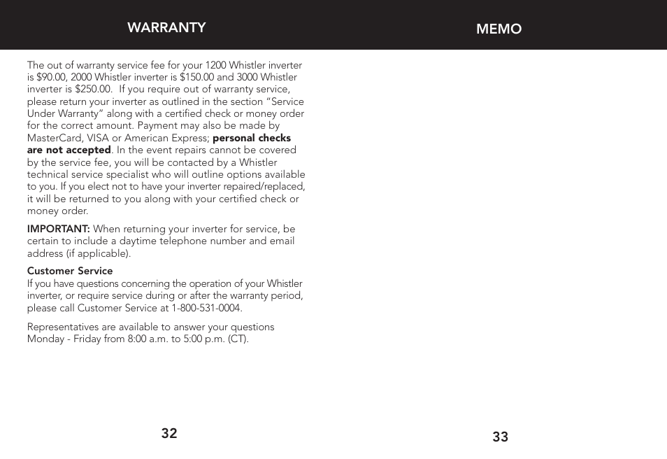 Whistler 3000 User Manual | Page 18 / 18