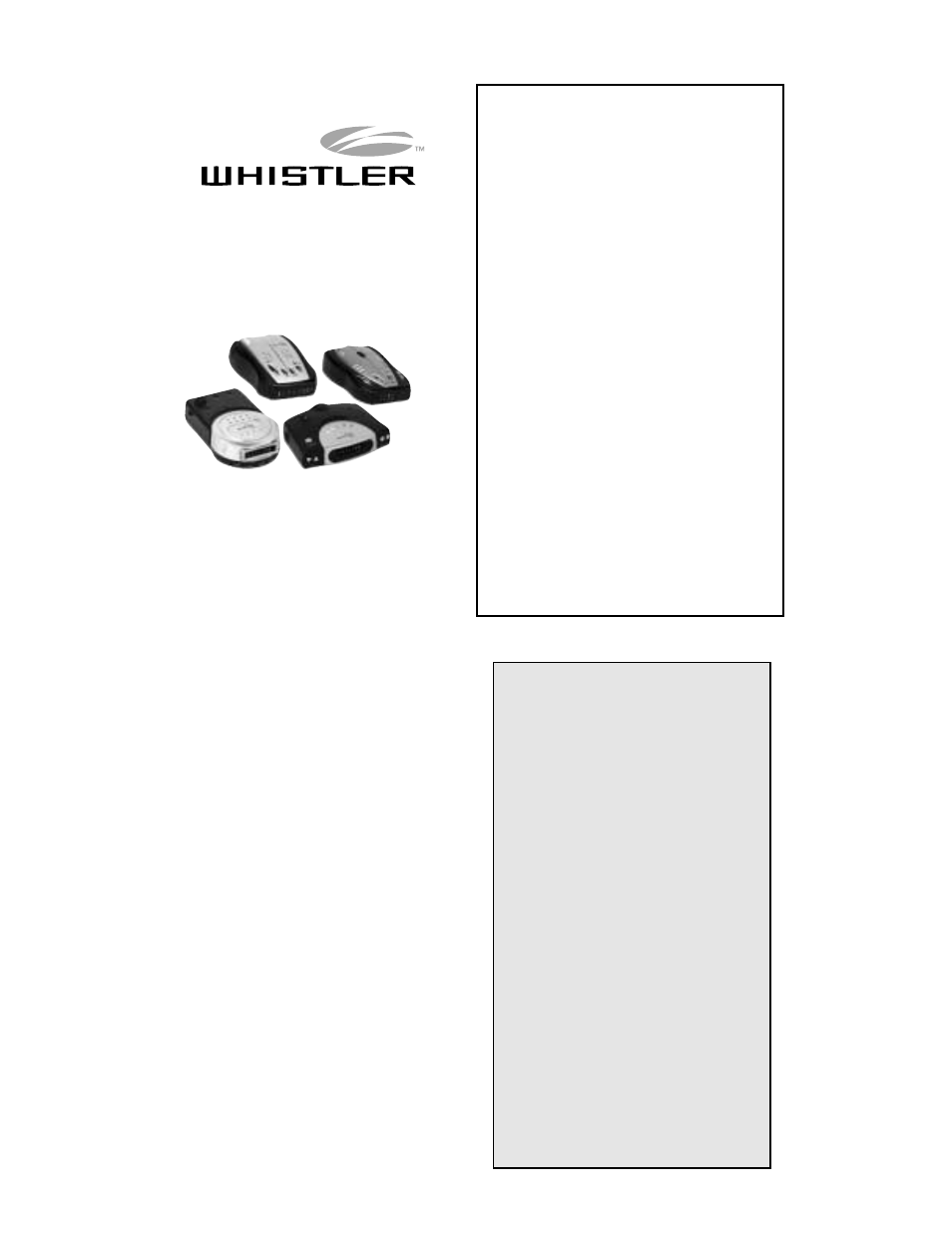 Whistler 1743 1744 User Manual | 7 pages