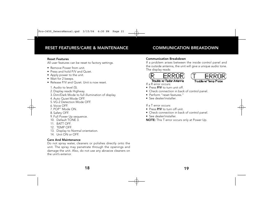 Whistler PRO-3450 User Manual | Page 11 / 16