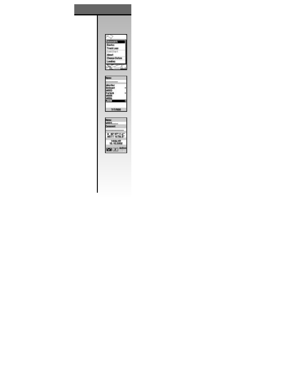 Galileo, Main menu items | Whistler GPS User Manual | Page 28 / 42