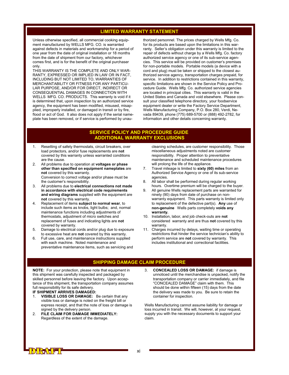 Wells WV-2HGRW User Manual | Page 2 / 32